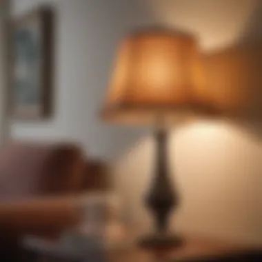 Vintage-inspired lampshade adding charm to a cozy corner