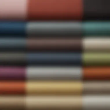 Close-up of various fabric samples for futon covers