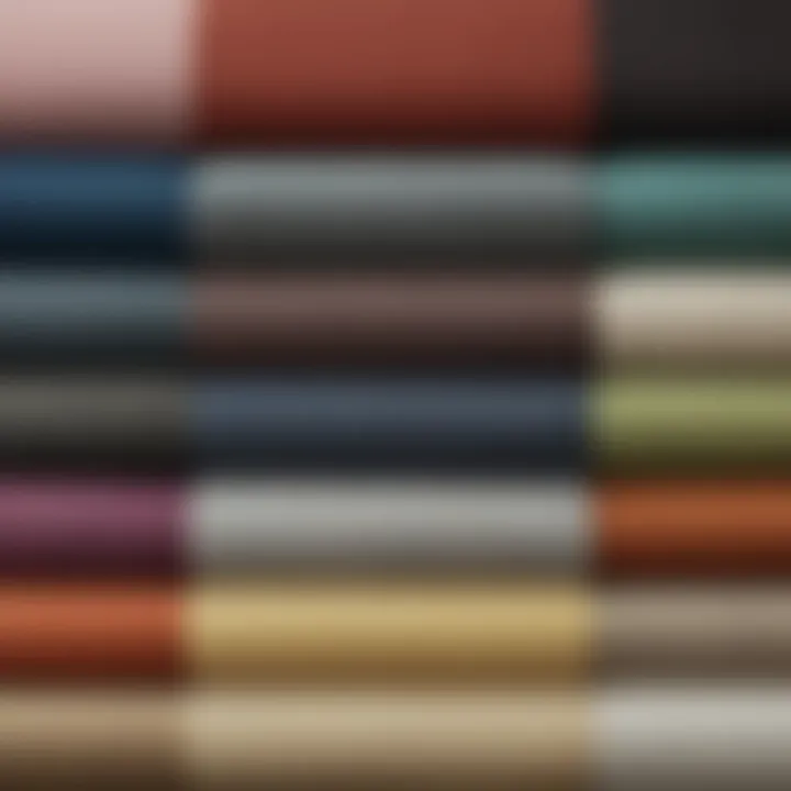 Close-up of various fabric samples for futon covers