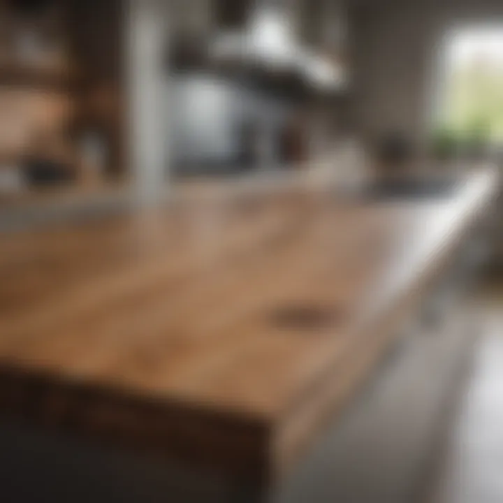 Contemporary wooden worktop blending warmth and functionality