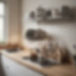 Modern dish drying rack in a chic apartment kitchen